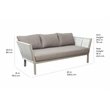 Afuera Living  Modern Aluminum 3-Seat Sofa in Light Gray