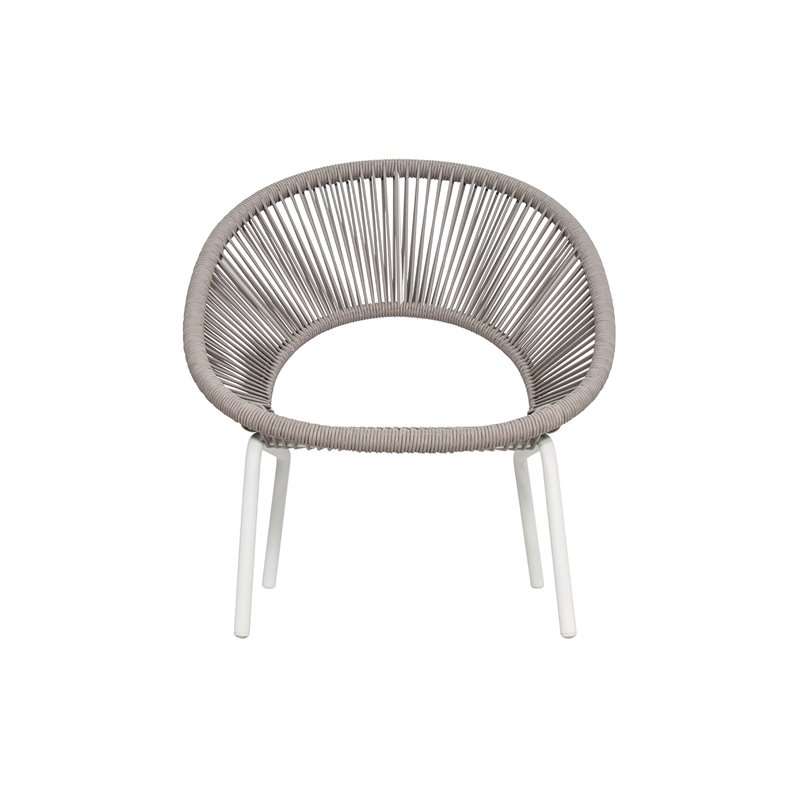 Afuera Living  Modern Aluminum Lounge Chair in Coconut White