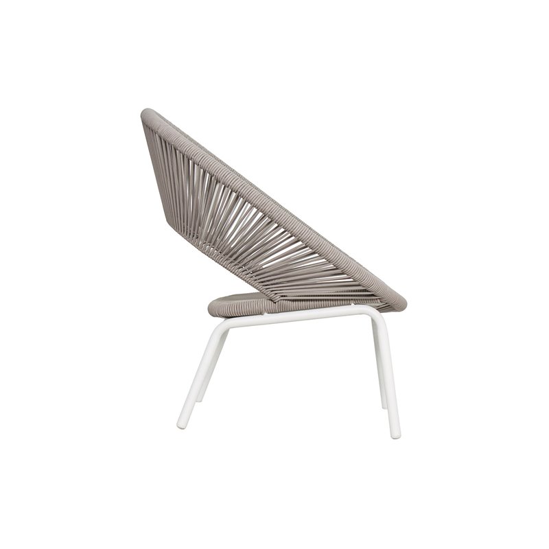 Afuera Living  Modern Aluminum Lounge Chair in Coconut White