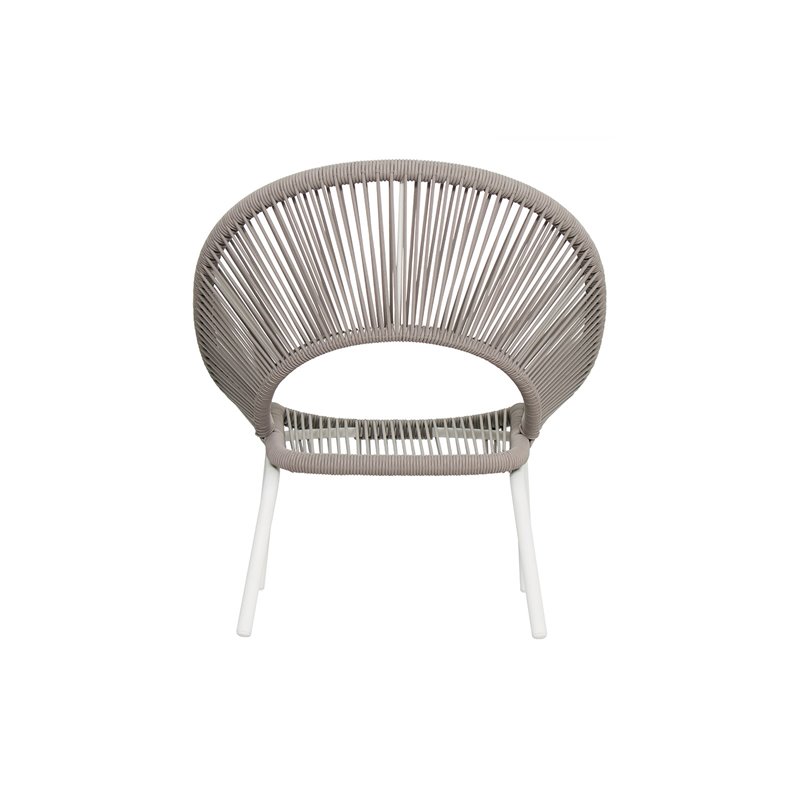 Afuera Living  Modern Aluminum Lounge Chair in Coconut White