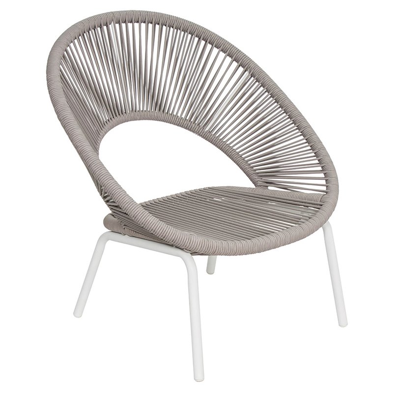 Afuera Living  Modern Aluminum Lounge Chair in Coconut White