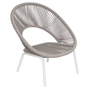 afuera living  modern aluminum lounge chair in coconut white