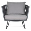 Afuera Living  Modern Aluminum Lounge Chair in Dark Gray
