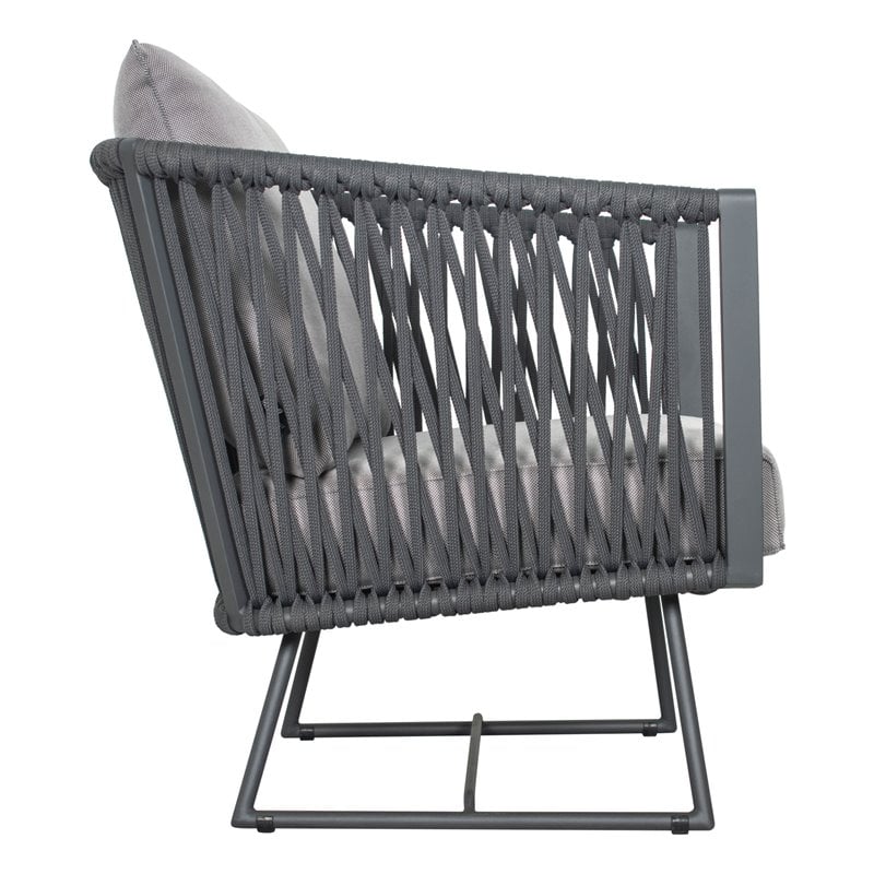 Afuera Living  Modern Aluminum Lounge Chair in Dark Gray