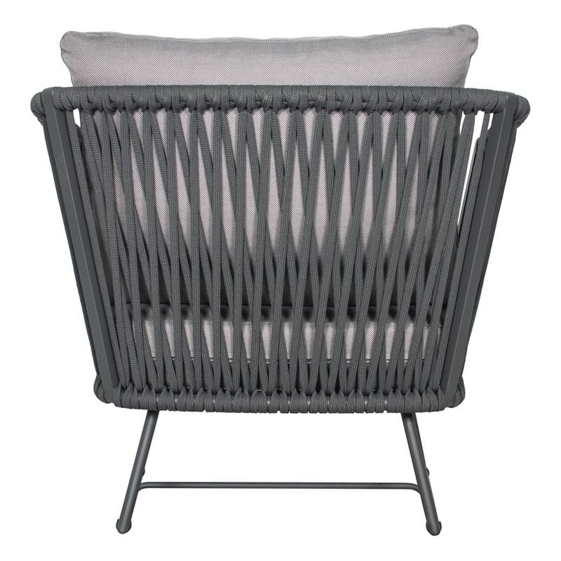 Afuera Living  Modern Aluminum Lounge Chair in Dark Gray