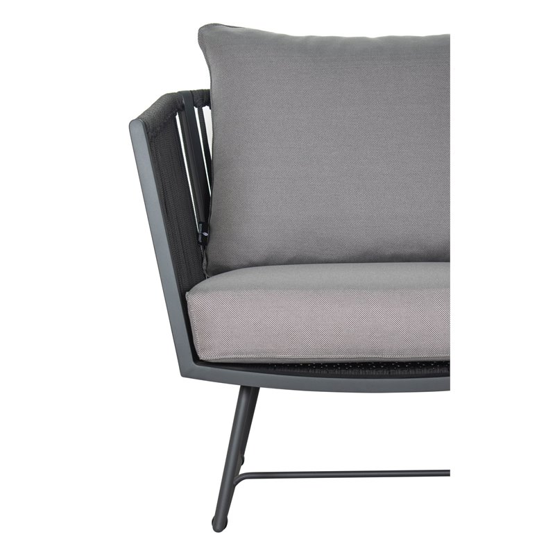 Afuera Living  Modern Aluminum Lounge Chair in Dark Gray