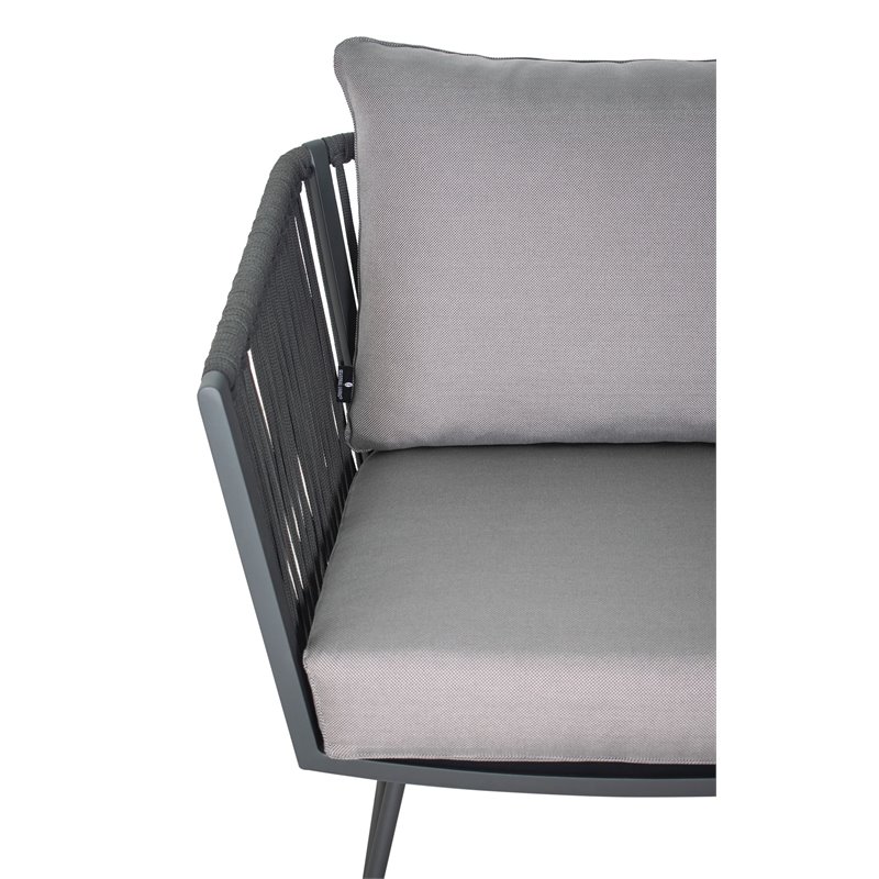 Afuera Living  Modern Aluminum Lounge Chair in Dark Gray
