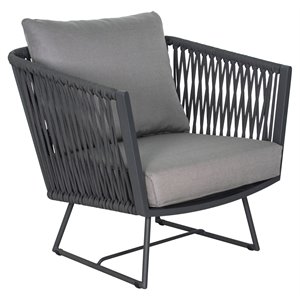afuera living  modern aluminum lounge chair in dark gray