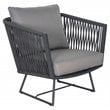Afuera Living  Modern Aluminum Lounge Chair in Dark Gray