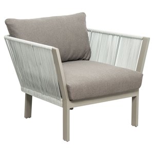 afuera living  modern aluminum lounge chair in light gray