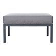 Afuera Living  Modern Aluminum Sectional Ottoman in Dark Gray and Pebble