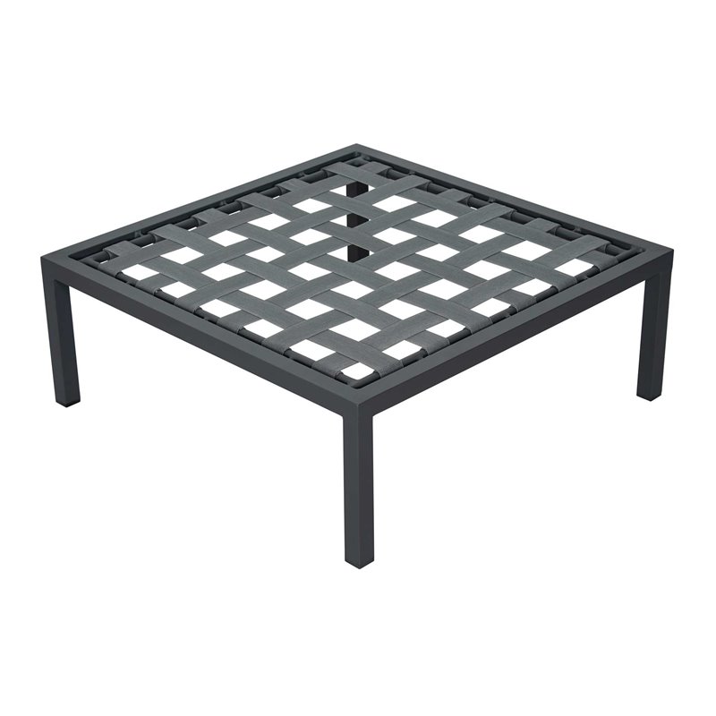 Afuera Living  Modern Aluminum Sectional Ottoman in Dark Gray and Pebble