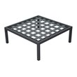 Afuera Living  Modern Aluminum Sectional Ottoman in Dark Gray and Pebble