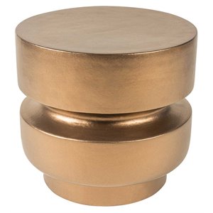 Afuera Living  Modern Ceramic 16&quot Accent Table in Gold