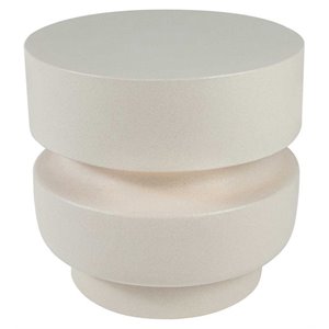 Afuera Living  Modern Ceramic 18&quot Accent Table in Cream