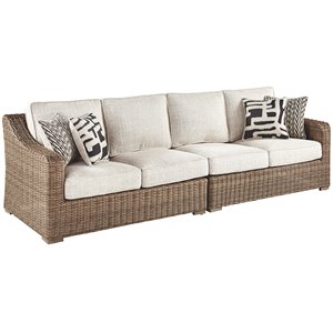afuera living contemporary 2 piece patio loveseat set in beige