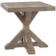 Afuera Living Square Aluminum/Wood Patio End Table with Porcelain Top in Beige