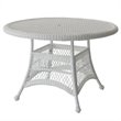 Afuera Living Traditional Wicker / Rattan Round Dining Table in White