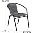 Afuera Living Stackable Rattan Curved Back Dining Arm Chair in Gray (Set of 2)