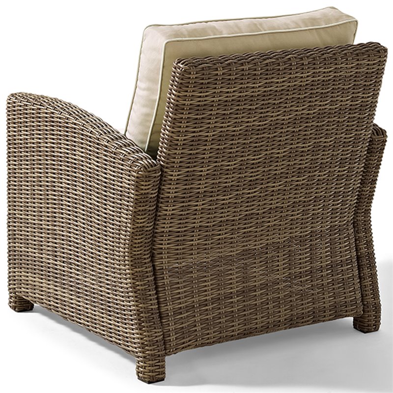 Afuera Living Contemporary Wicker Patio Chair in Brown and Sand