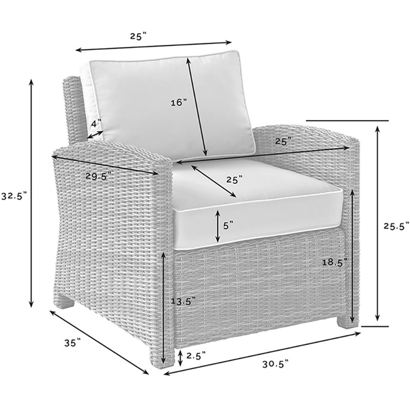 Afuera Living Contemporary Wicker Patio Chair in Brown and Sand
