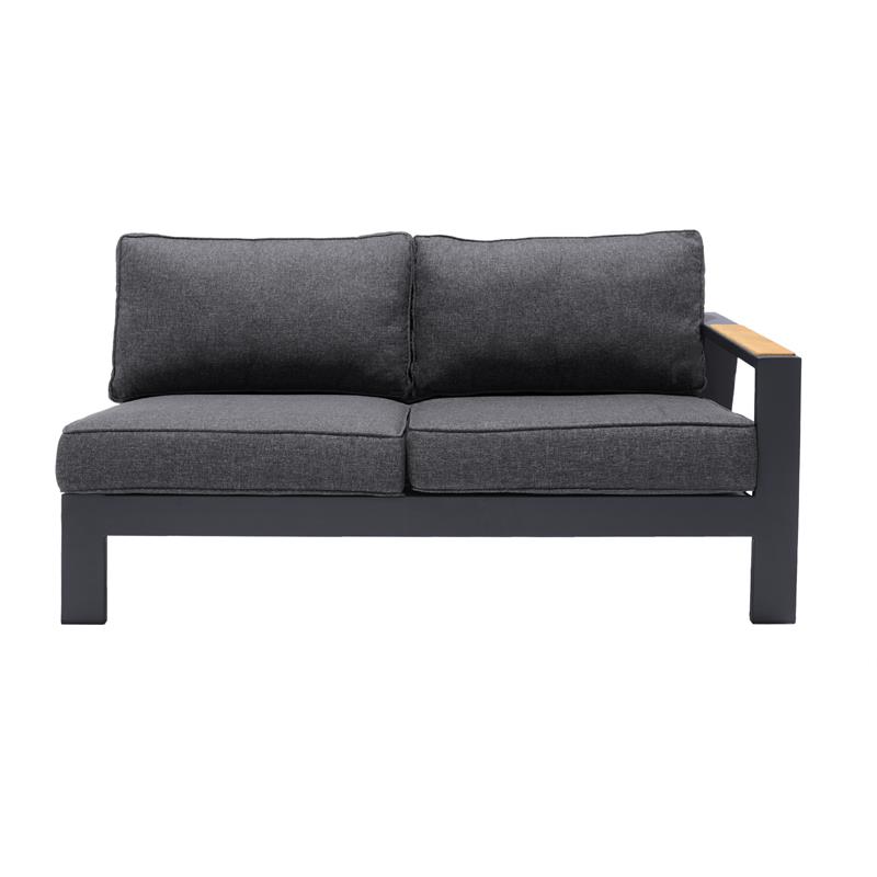 Afuera Living 4-Piece Modern Aluminum Outdoor Sectional Set in Dark Gray