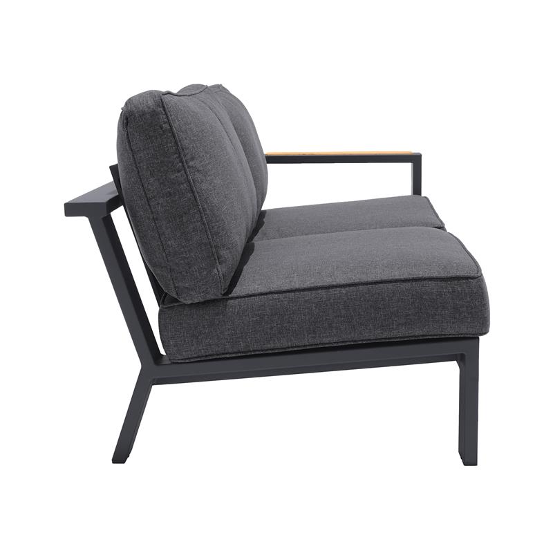 Afuera Living 4-Piece Modern Aluminum Outdoor Sectional Set in Dark Gray