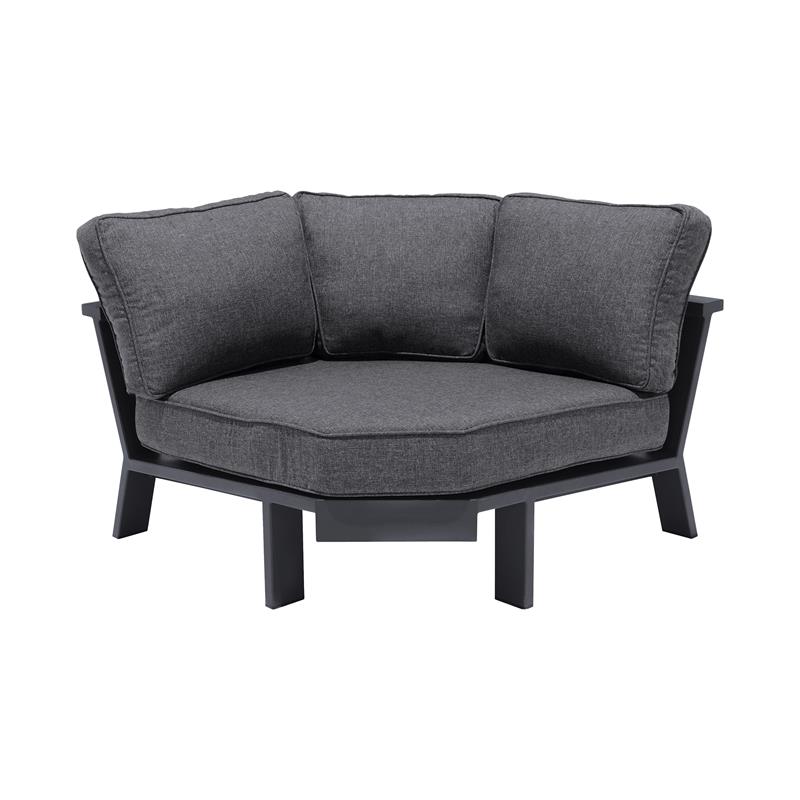 Afuera Living 4-Piece Modern Aluminum Outdoor Sectional Set in Dark Gray