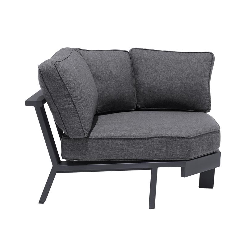 Afuera Living 4-Piece Modern Aluminum Outdoor Sectional Set in Dark Gray