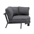 Afuera Living 4-Piece Modern Aluminum Outdoor Sectional Set in Dark Gray