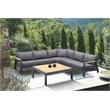 Afuera Living 4-Piece Modern Aluminum Outdoor Sectional Set in Dark Gray