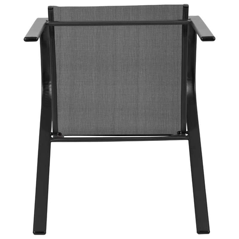 Afuera Living Black Outdoor Metal Frame Stack Chair (Set of 4)