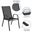 Afuera Living Black Outdoor Metal Frame Stack Chair (Set of 4)