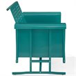 Afuera Living Metal Gliding Patio Loveseat in Turquoise Gloss