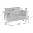 Afuera Living Metal Gliding Patio Loveseat in Turquoise Gloss