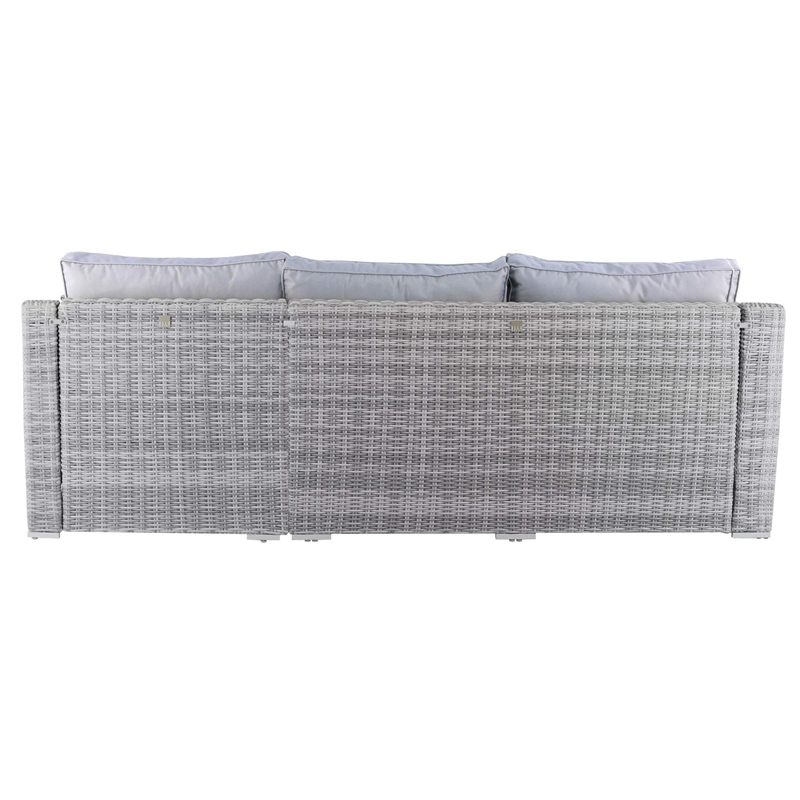 Afuera Living Contemporary Wicker Patio Storage Sectional in Gray