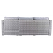 Afuera Living Contemporary Wicker Patio Storage Sectional in Gray