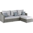 Afuera Living Contemporary Wicker Patio Storage Sectional in Gray