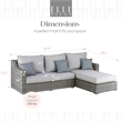 Afuera Living Contemporary Wicker Patio Storage Sectional in Gray