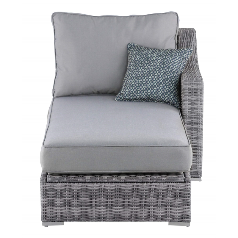 Afuera Living Contemporary Wicker Patio Storage Sectional in Gray