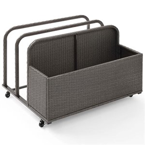 afuera living contemporary wicker patio float caddy in weathered gray