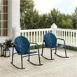 Afuera Living Steel Metal Rocking Chair in Navy Gloss (Set of 2)