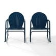 Afuera Living Steel Metal Rocking Chair in Navy Gloss (Set of 2)
