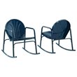 Afuera Living Steel Metal Rocking Chair in Navy Gloss (Set of 2)