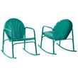 Afuera Living Steel Metal Rocking Chair in Turquoise Gloss (Set of 2)