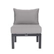 Afuera Living 7-Piece Fabric & Aluminum Sectional and Fire Pit Table in Gray