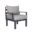 Afuera Living 7-Piece Fabric & Aluminum Sectional and Fire Pit Table in Gray