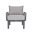 Afuera Living 7-Piece Fabric & Aluminum Sectional and Fire Pit Table in Gray