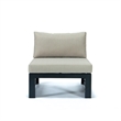 Afuera Living 7-Piece Fabric/Aluminum Sectional & Fire Pit Table in Beige/Black