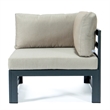 Afuera Living 7-Piece Fabric/Aluminum Sectional & Fire Pit Table in Beige/Black